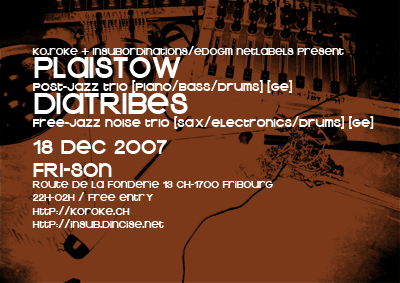 Flyer de la soirée du 18 décembre 2007 au Fri-son avec insubordination et edogm